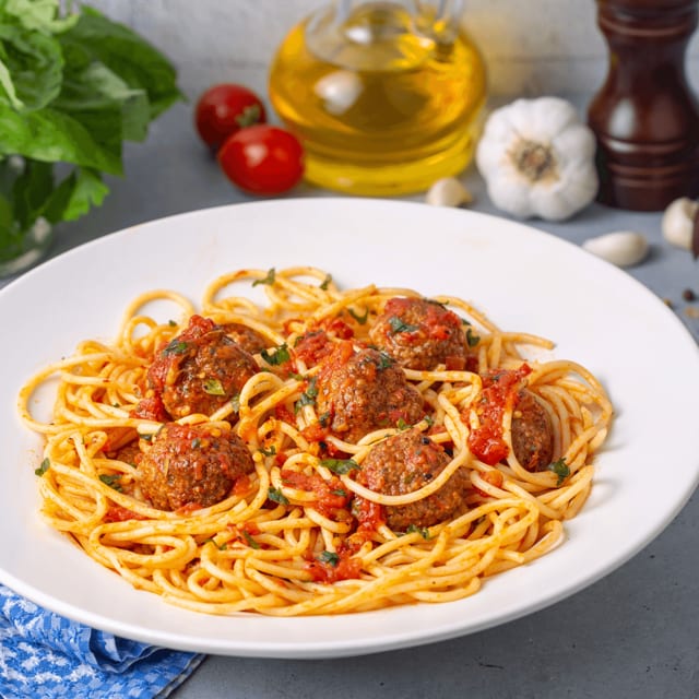 Pasta with Sausage or Meatballs.